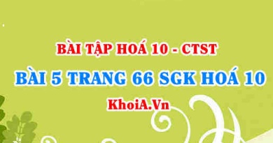 Bài 5 trang 66 SGK Hoá 10 Chân trời sáng tạo
